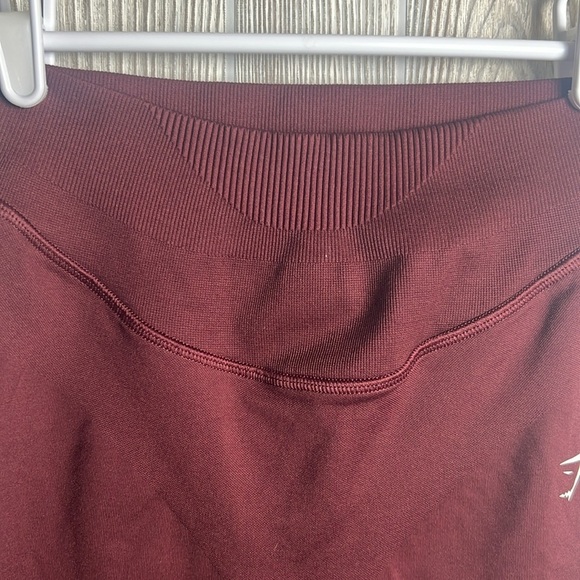 GymShark SWEAT SEAMLESS LEGGINGS Cherry Brown Size Small Like New - Picture 4 of 7